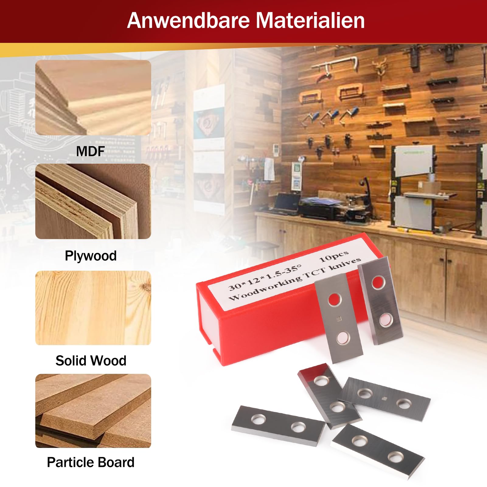 10 Lame Ricambio Per Fresa A Filo - In Metallo Duro, 30x12x1.5mm, 2 Taglienti | Per Legno E PVC