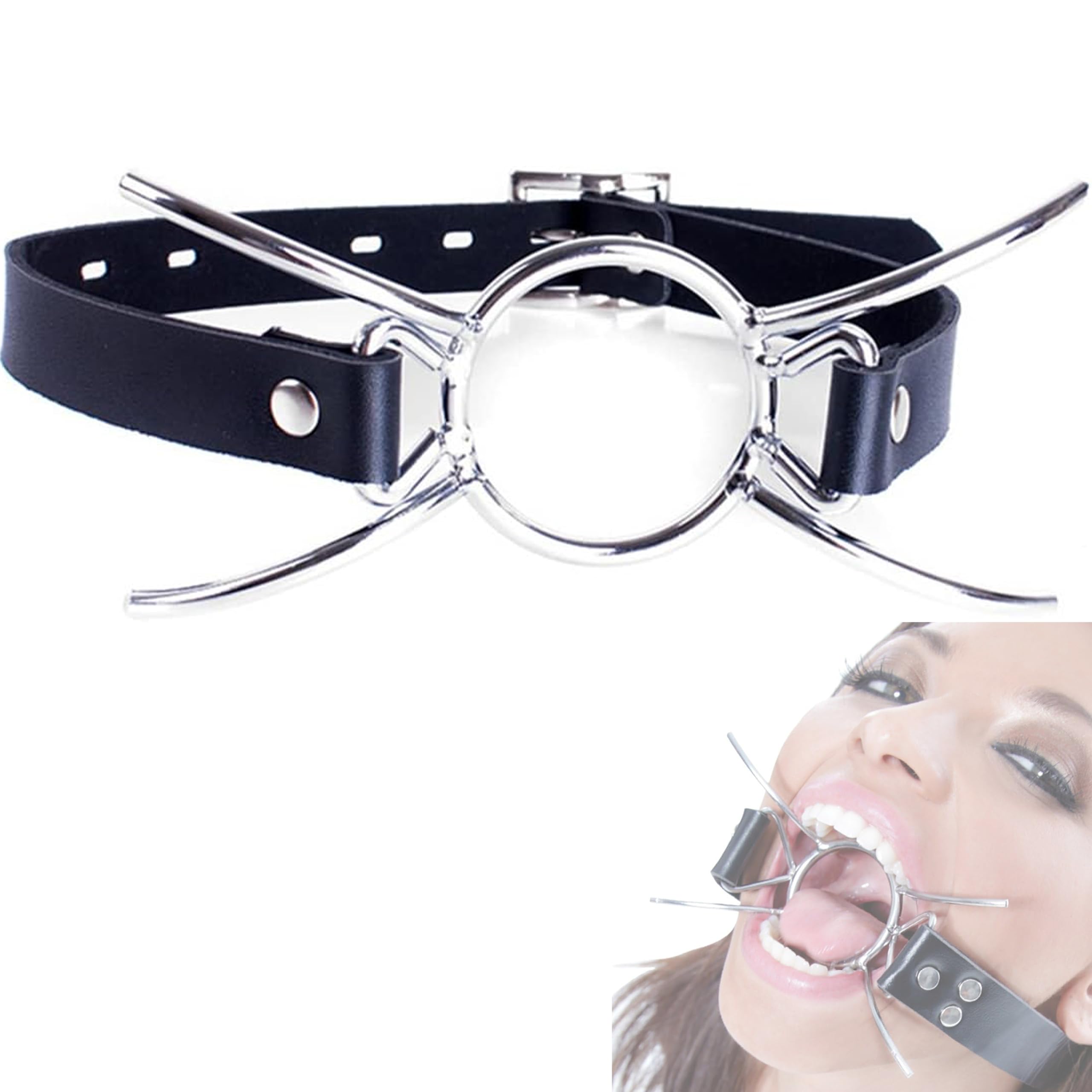 Amazon.com: Silver Spider Gag Mouth Sex Spider Open Mouth Gag O-Ring Mouth  Plug 4cm Adjustable Strap Deep Throat BDSM Bondage Open Mouth Sex Toy :  Health & Household