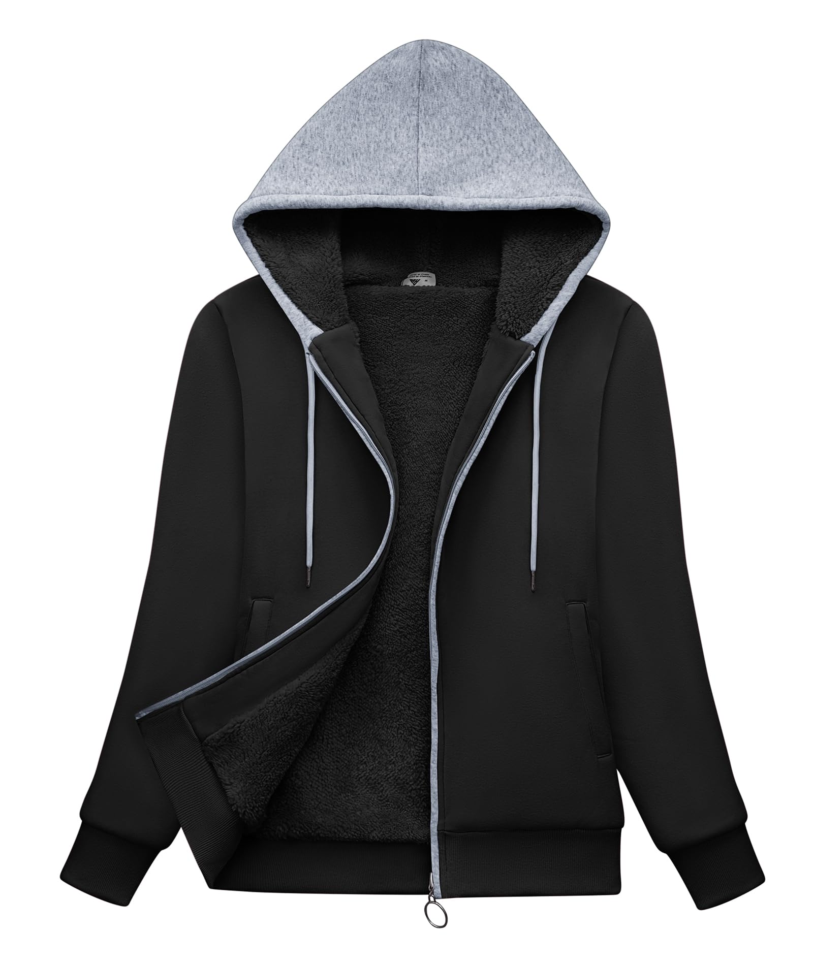 GEEK LIGHTING Felpa Donna con Cappuccio Foderata in Pile Calda Giacca Invernale con Zip Felpa Pile Donna Teddy Hoodie con Cerniera Sweatshirt Inverno Autunno S-2XL