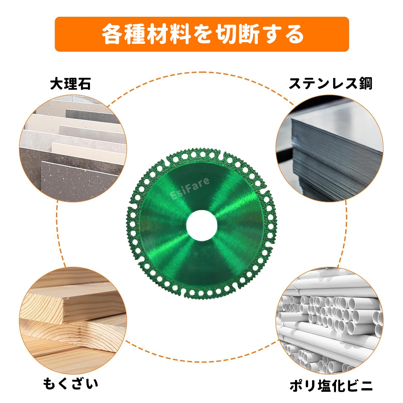 Amazon.co.jp: グラインダー 刃 100mm 丸鋸刃 電動丸鋸刃 4個セット 
