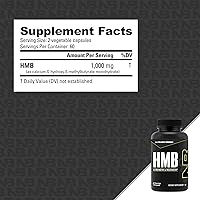 Vista 3 de NutraBio HMB Supplement, Amino Acid, 1000mg, 120 Capsules