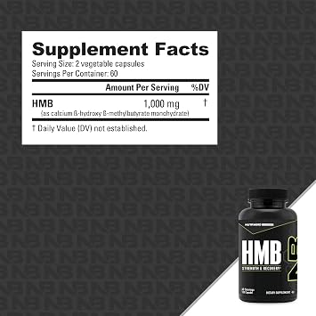 مكمل NutraBio HMB، حمض أميني، 1000 مجم، 120 كبسولة
