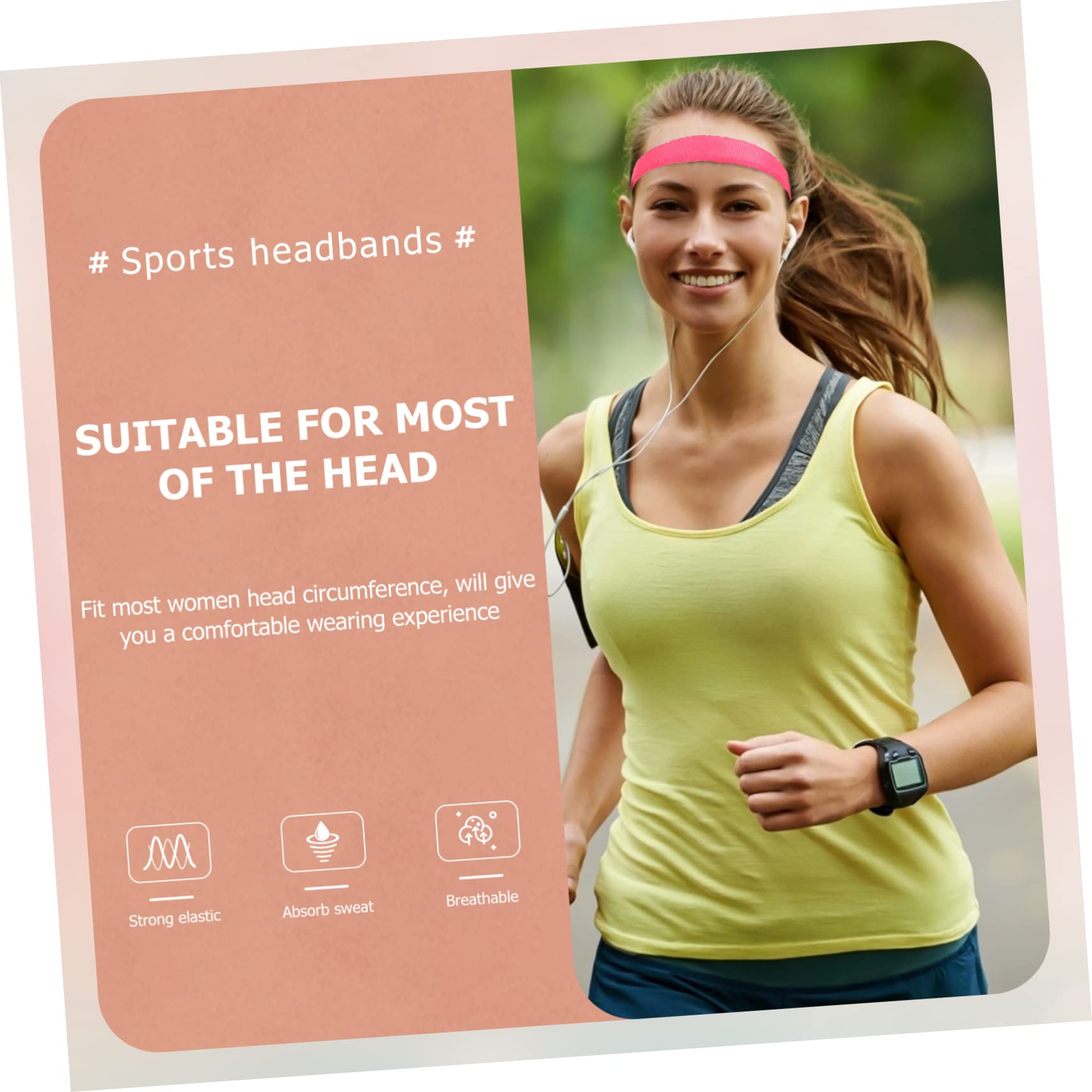 Toddmomy Yoga Fitness Hairband Bandana Per Donne Fascia Traspirante Fascia Per Assorbire Il Sudore Allenamento Sport Fascia Yoga Copricapo Assorbente Del Sudore Tessuto