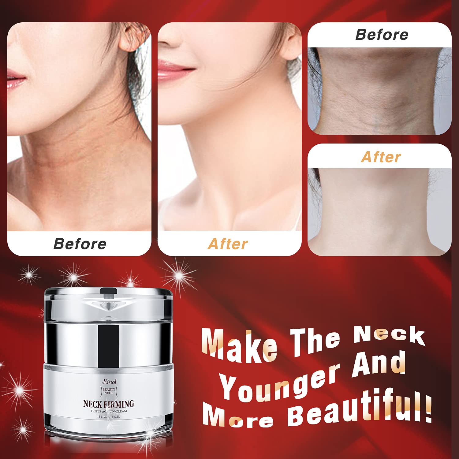 Neck Firming Cream,Neck Cream,Anti Aging Moisturizer for Neck & Décolleté, Improve Saggy Neck Looks or Women Double Chin Skin : Beauty & Personal Care