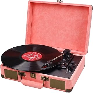 Record Player Bluetooth With Speakers For Vinyl,turntable Supports Headphone Jack 33/45/78rpm Speed,RCA Audio Output And AUX Audio Input,Vintage Retro Gift Ornamen