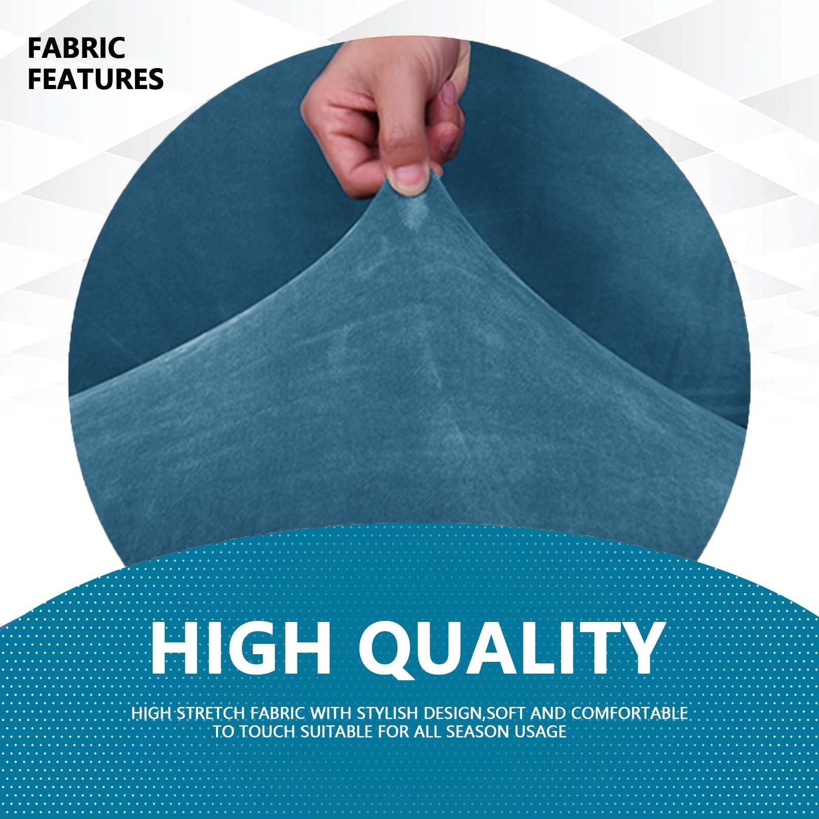 YSTELLAA Copridivano Velluto 3 Posti con Braccioli, Copridivani AntiGraffio Gatto, Fuzzy Copri Divano Elasticizzato Elastico, Universale Sofa Cover Antimacchia Lavabile Antiscivolo, Blu Pavone