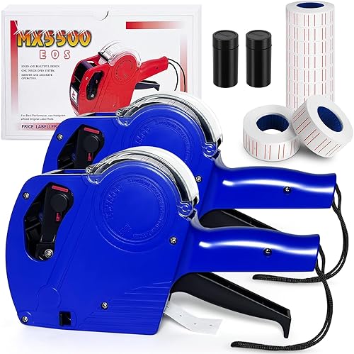 Miniatura 12 de Pistola de precios, pistola de precios de mano, pistola de precios roja con 10,000 etiquetas de almohadilla adicionales y 2 paquetes de tintas