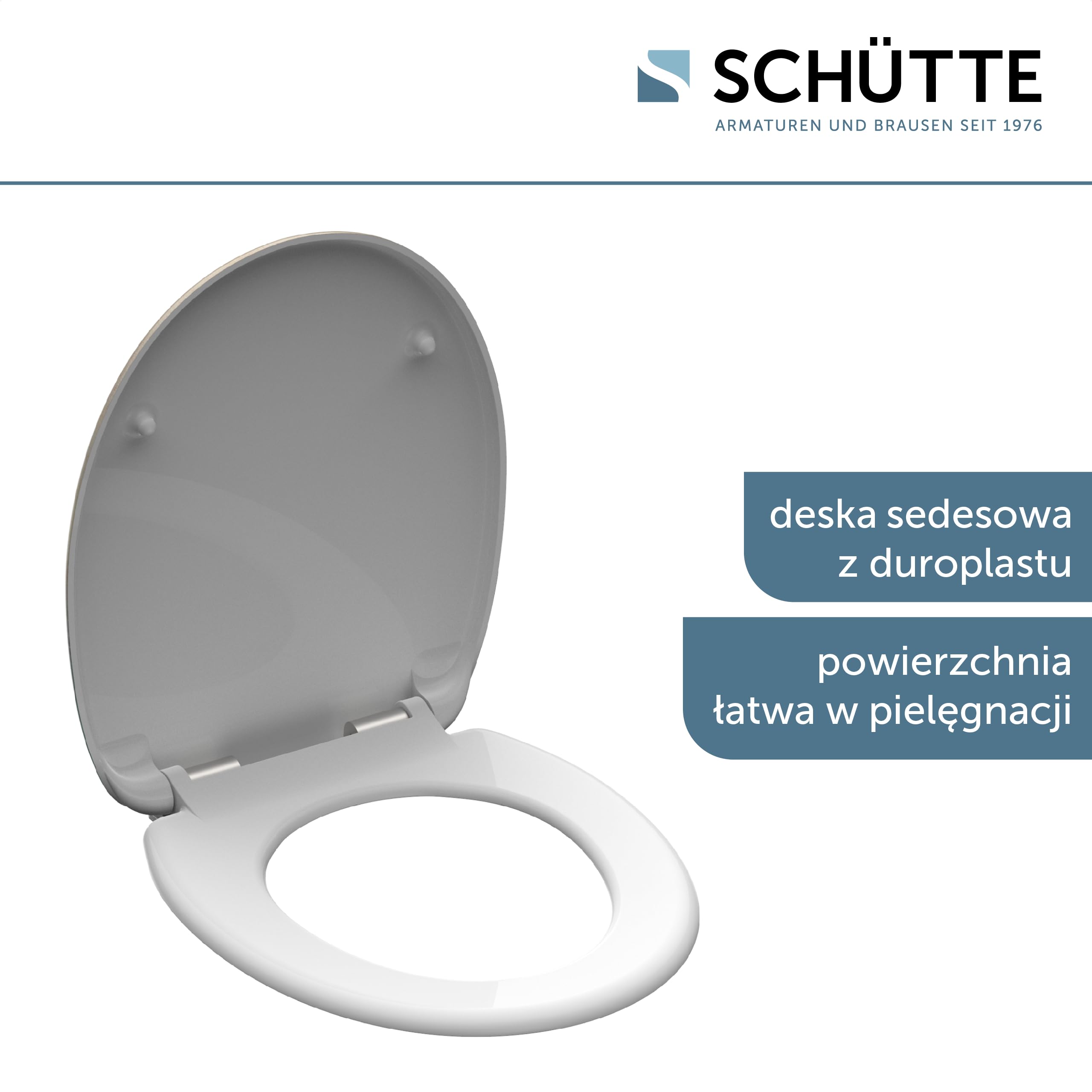 Schütte Beach 82196 Deska sedesowa Duroplast z mechanizmem cichego zamykania pasuje do większości muszli klozetowych, design plażowy