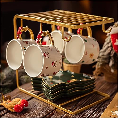 Miniatura 7 de Juego de tetera de cerámica oriental, taza de café, tazas de cerámica con platillos, tazas de té y platillos de 8 onzas con cuchara, modelado de