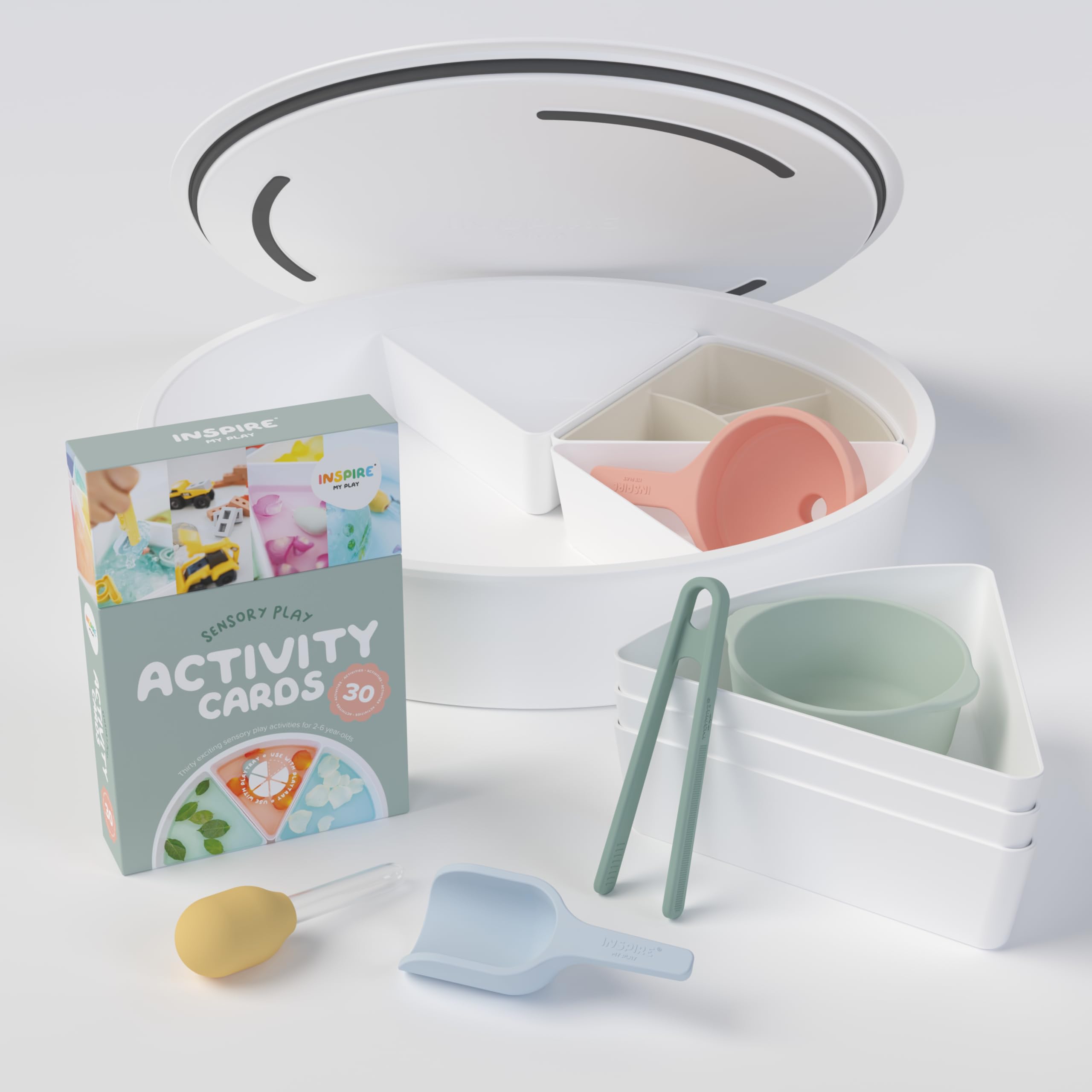 Inspire My Play Starter Bundle - Pattumiera sensoriale con Coperchio e Inserti Rimovibili