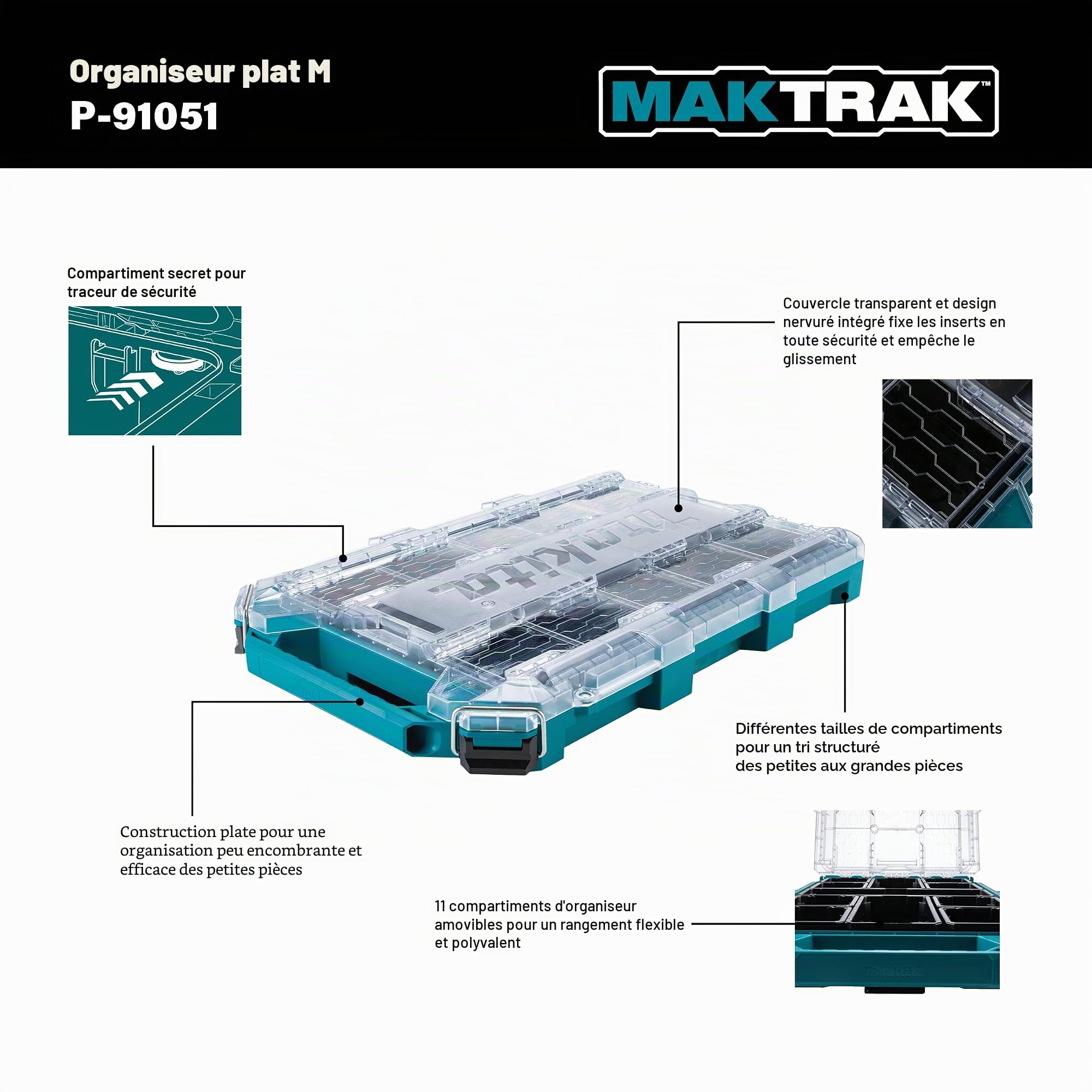 Makita P-91051 MAKTRAK Organiseur de taille moyenne