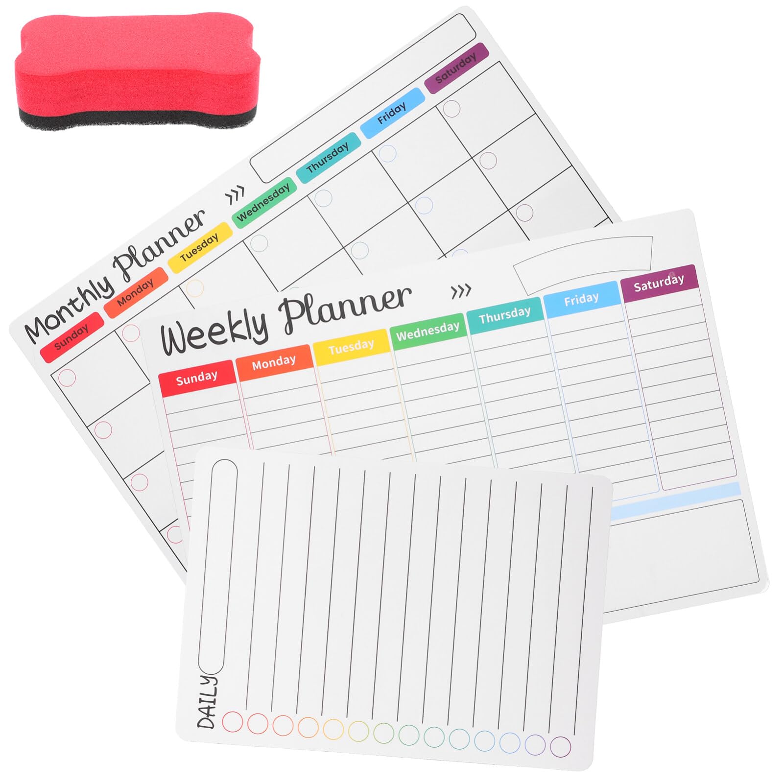 VILLCASE Wochenplaner mit Magnet für Kühlschrank Whiteboard-planer Magnetische Tagesplaner-tafel aus Robustem Kunststoffmaterial für Effiziente Terminkalender-organisation Abwischbare Notiz
