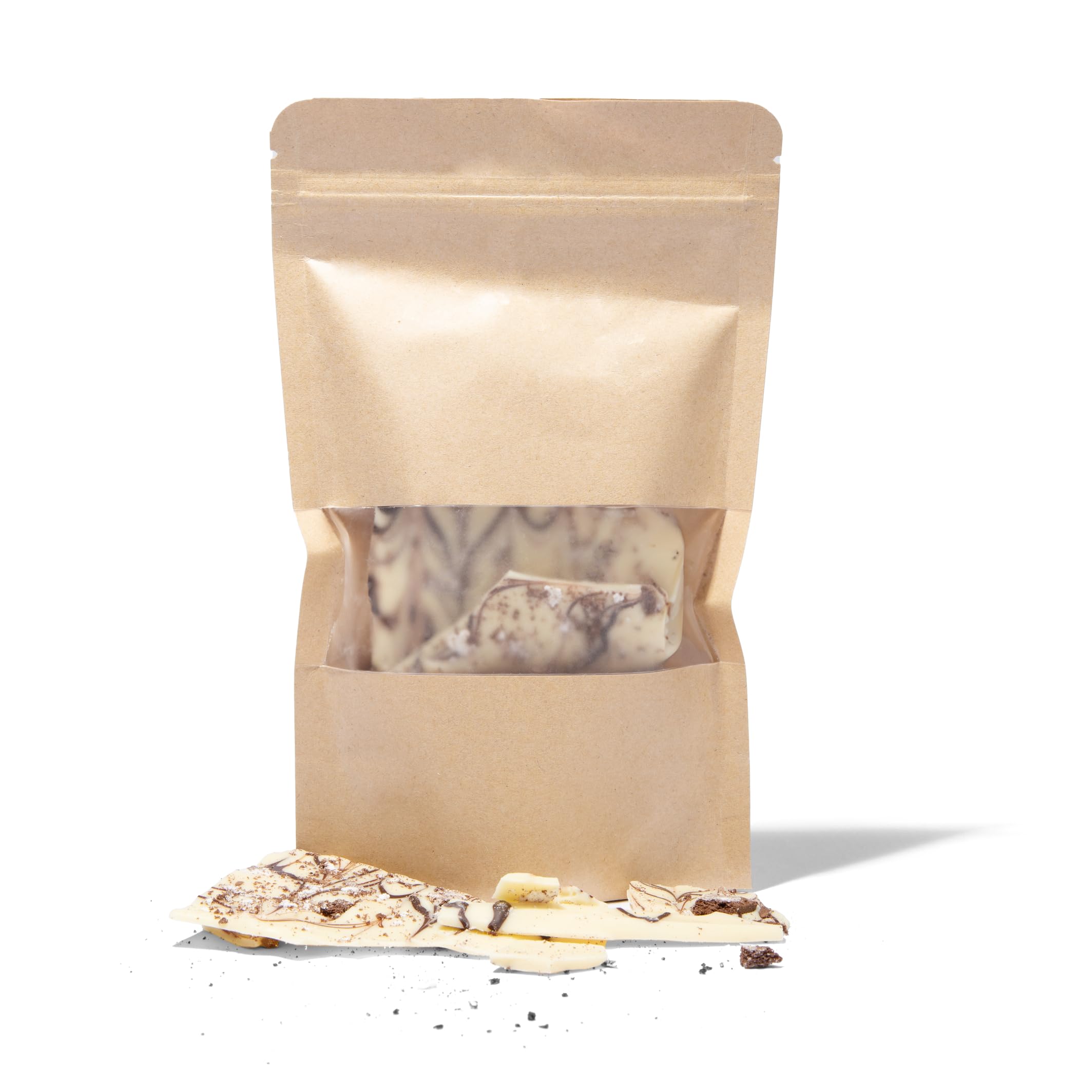 SPARTAN INDUSTRIAL5" X 8" Kraft Zip Top Food Storage Bags - Pack of 100 Smell-Proof Resealable Pouches for Packaging Coffee, Tea, Spices, Snacks, and More