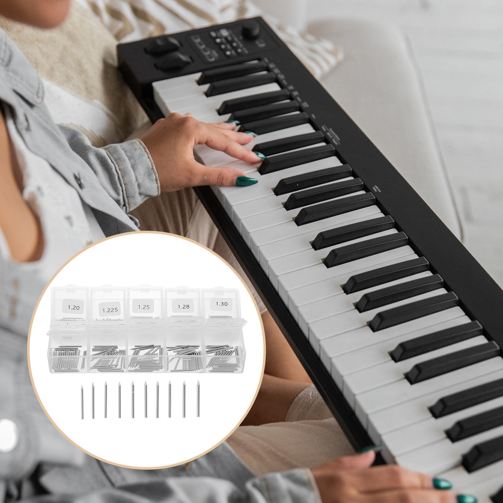 BESPORTBLE Kit de Agujas Shenda para Reparación y Afinación Herramienta Fácil de Usar para Piano de Acero Plata en Escuelas de Música y Aulas de Piano