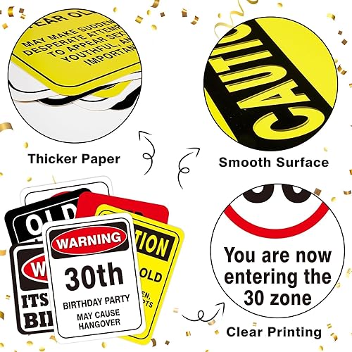 Miniatura 6 de WERNNSAI Decoraciones de cumpleaños de 30 años sucio  9 piezas de decoración de cumpleaños 30 para él y ella, decoración de fiesta de jardín de 30