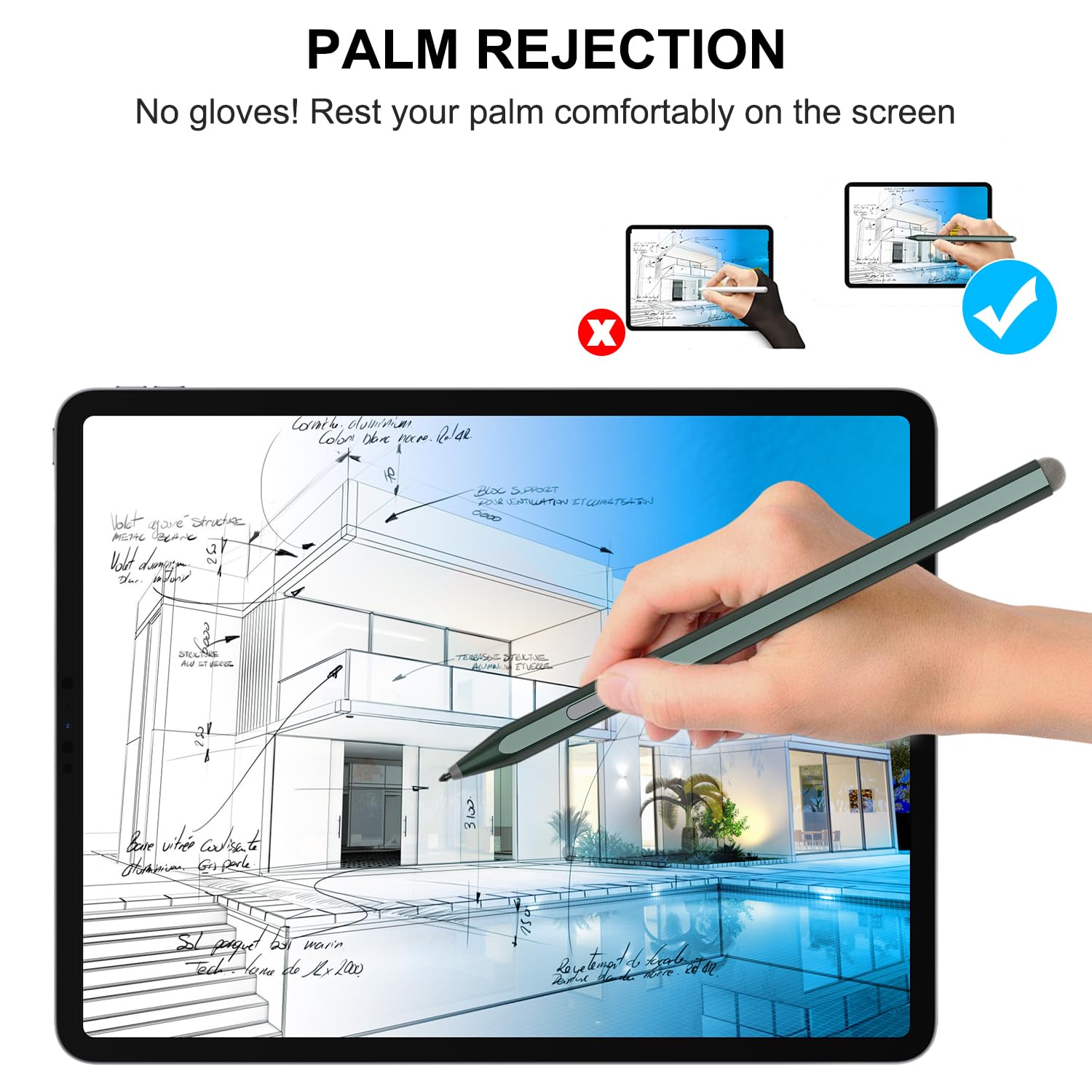 KOKABI Penna per Surface con 1024 Pressione, Doppio Magnete Incorporato, Compatibile con Surface Pro X/8/7/6/5/4/3, Surface Go 3/Book 3/Laptop 4/Studio 2, VivoBook Flip 14 (Grigio)