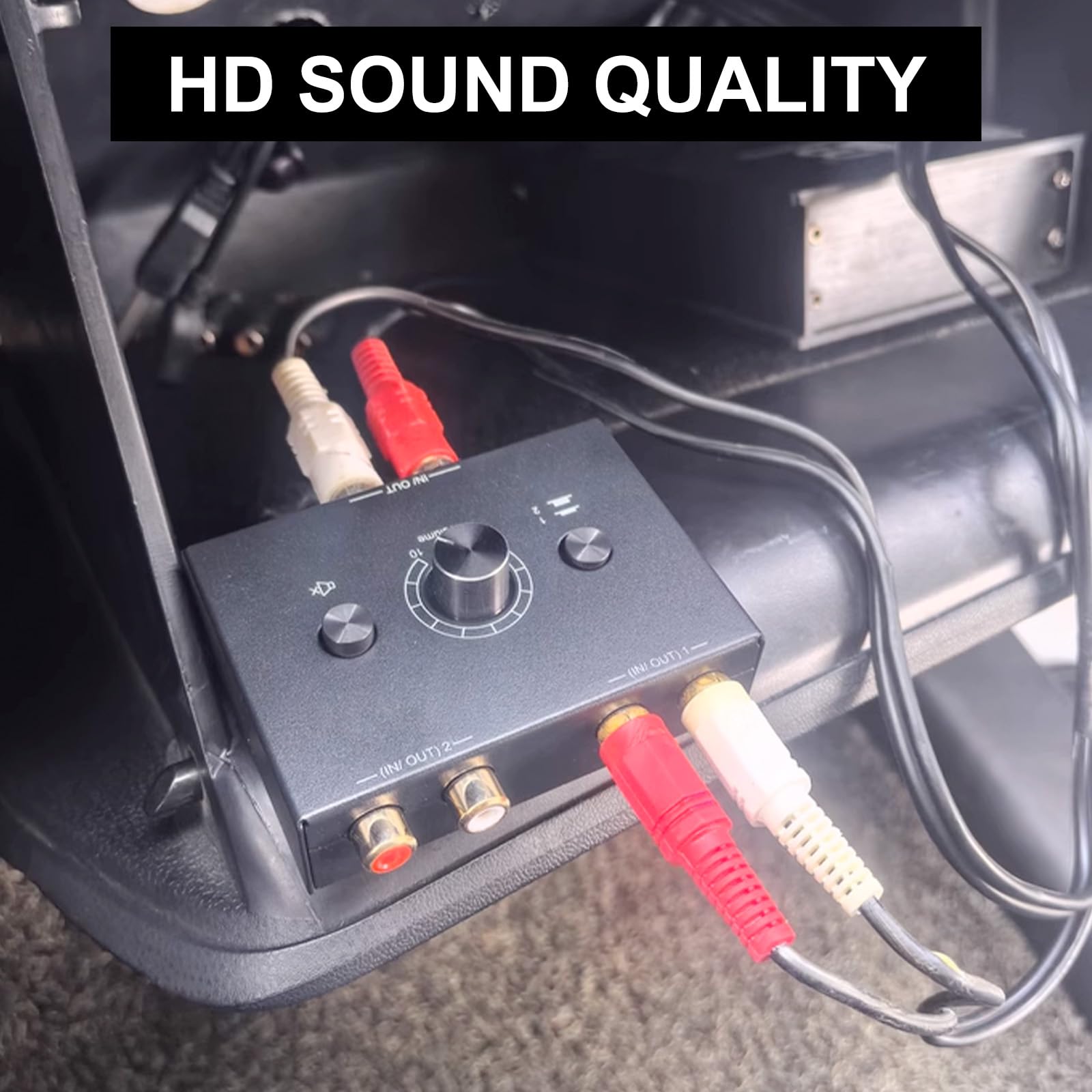 Duttek Switch Audio Commutatore Audio Rca Switch Commutatore AV 4 Porte Switcher RCA 4 in 1