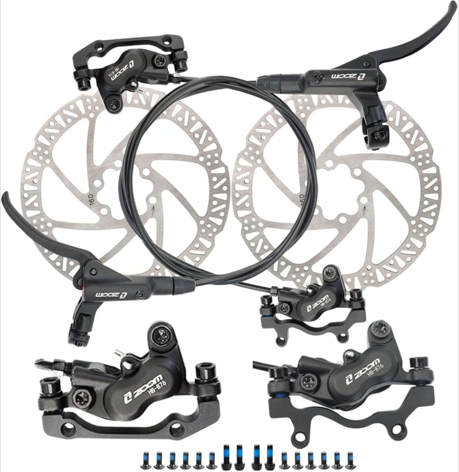 Amazon.com: ZOOM HB876 Hydraulic Disc Brake Set - 4-Piston Bicycle