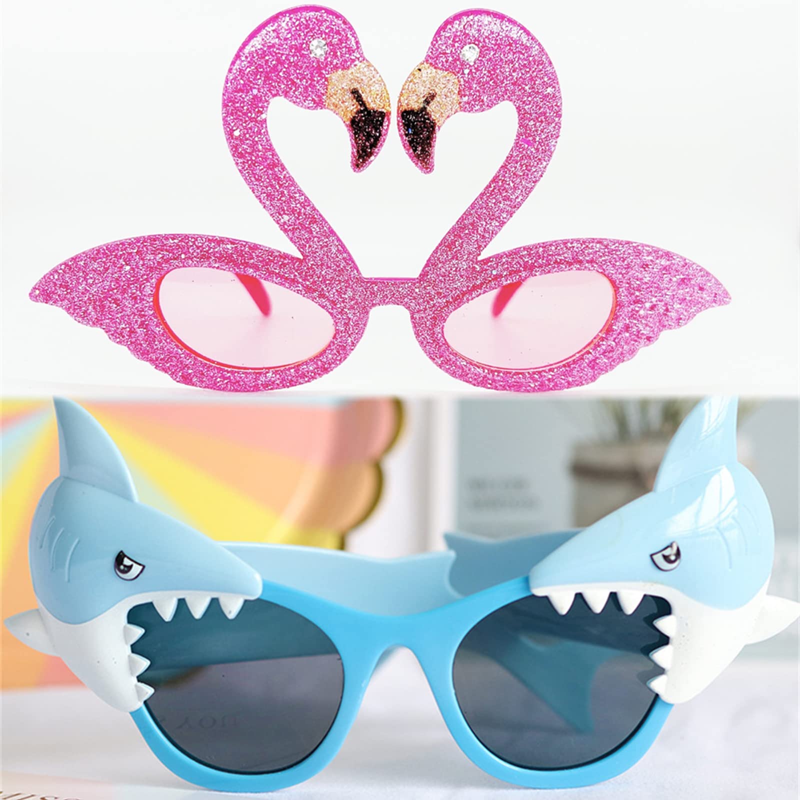 12 par Tropikalne śmieszne okulary przeciwsłoneczne Hawaiian Party Okulary przeciwsłoneczne Party Nowość Hawajski Tropical Party Okulary Zestaw na Letnie Akcesoria imprezowe