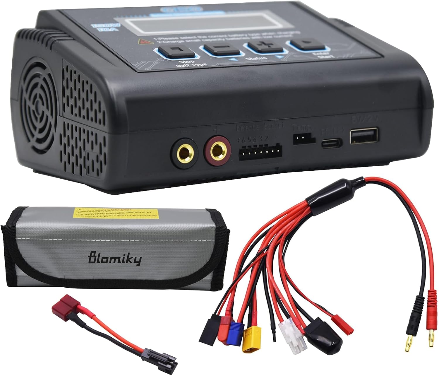 Blomiky 150W AC/DC 10A Smart Battery Balance Charger and Discharger for RC Cars Drones Boats 1S-6S Lipo Life Battery or 1S-15S NiCD/NiMH / C150 Charger