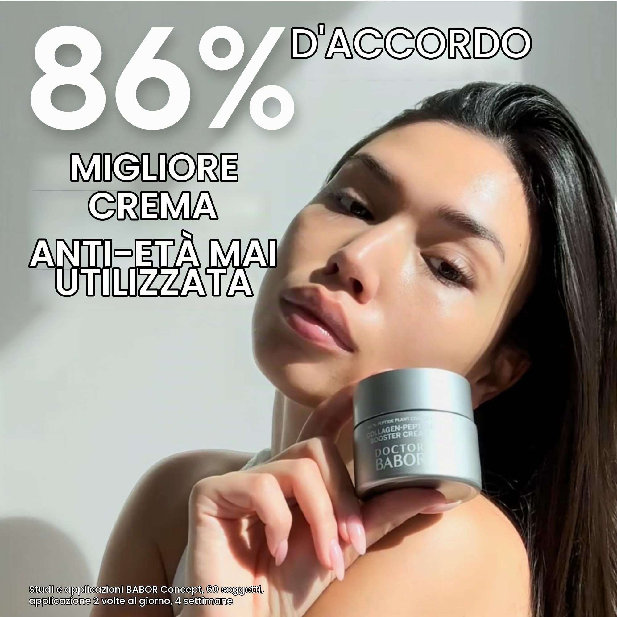 DOCTOR BABOR Collagen-Peptide Booster Cream Crema idratante viso, 50ml | Per un rassodamento intensivo, Per viso, collo e décolleté, Antirughe, Pelle visibilmente liscia, Formula vegana