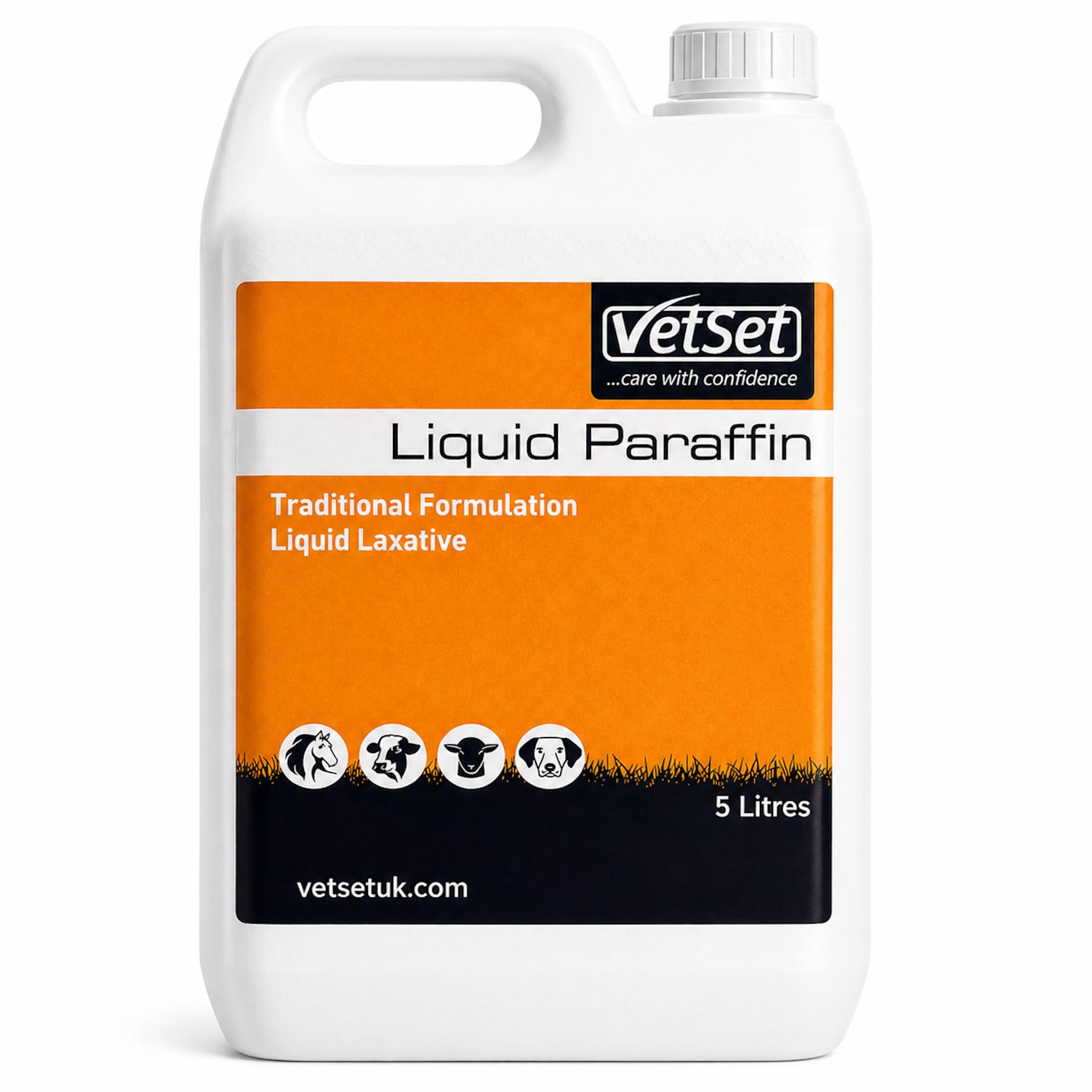 VetSet Liquid Paraffin for Dogs and Horses | Dog Laxative for Constipation Relief | Veterinary Faecal Softener and Digestive Aid for Dogs, Cats, Horses, Livestock and Pets (5 Litres)