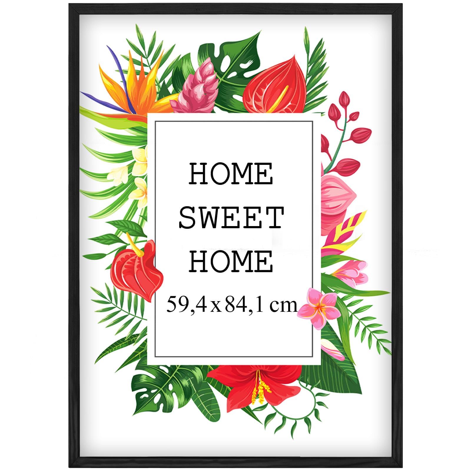 Mg Design Black Wooden Photo Frame A1 23.4 X 33.1 In (59.4 X 84.1 Cm) – Shatter-Resistant Acrylic Glass – Wall Mount Portrait & Landscape