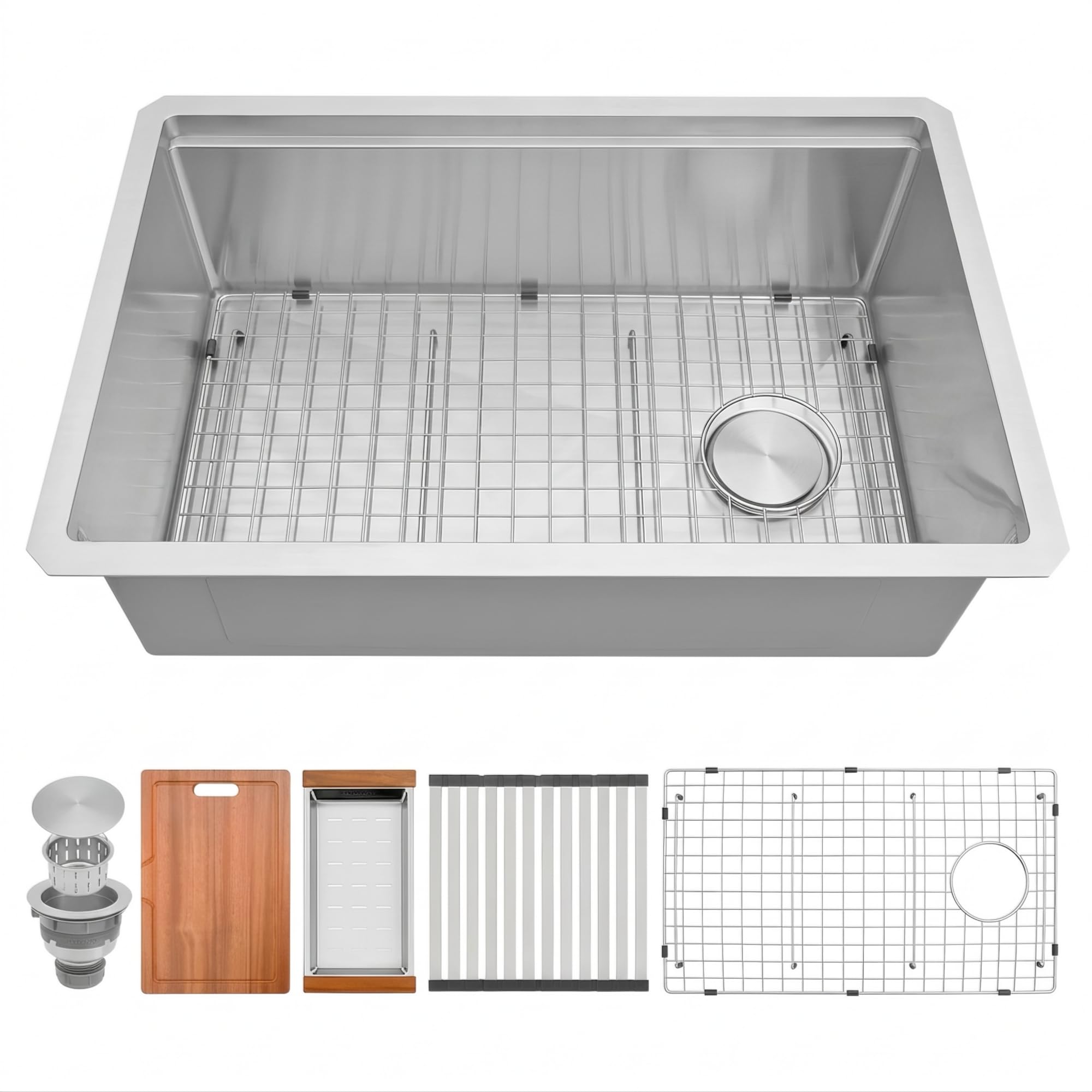 Lonsince 28 inch undermount kitchen sink with offset drain