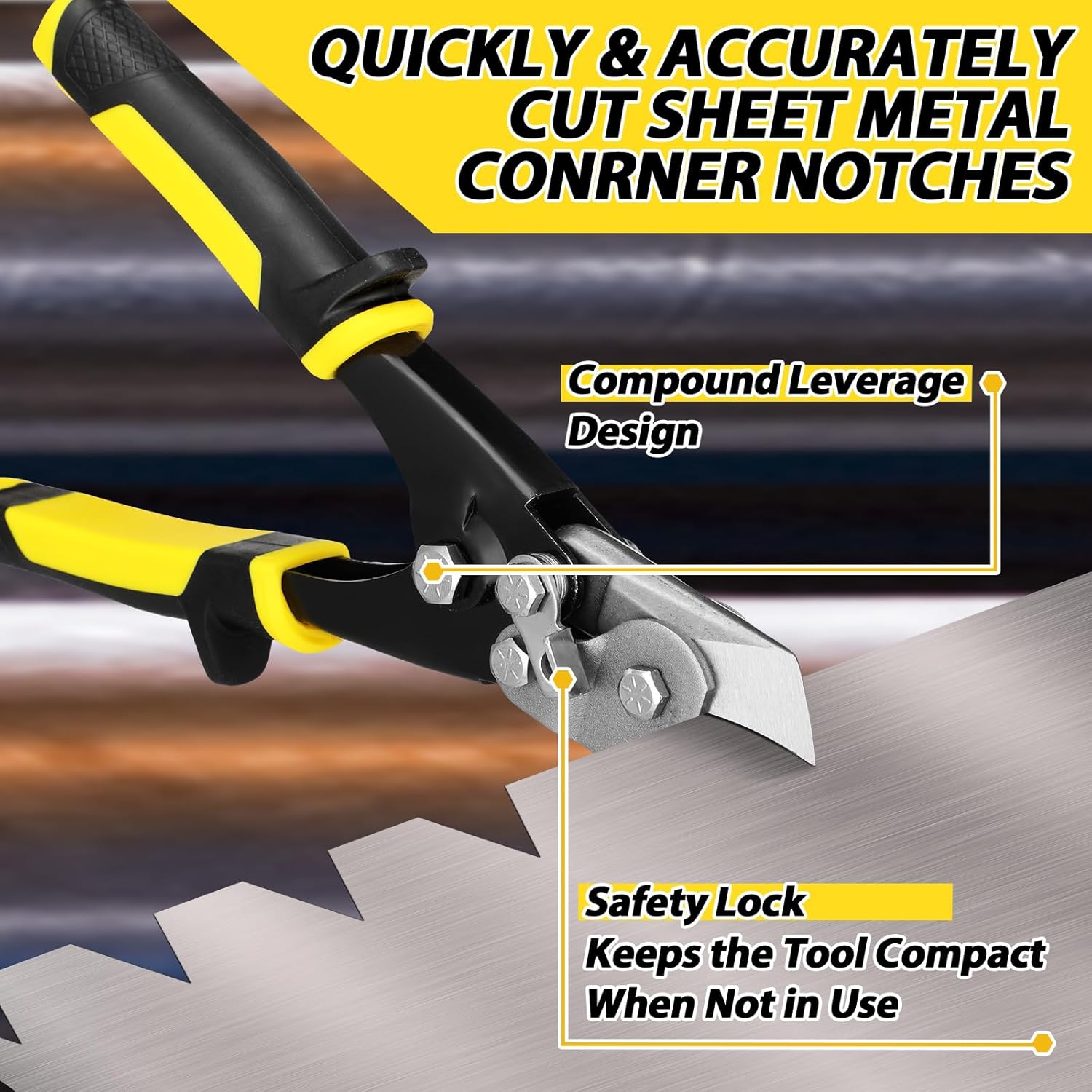 Sheet Metal Hand Notcher Sheet Metal V Notcher Tools Cuts 30 Degree V Notch Ductwork Notching Tool Tubing HVAC Tool for Ductwork Vinyl Siding and Seam Roofing