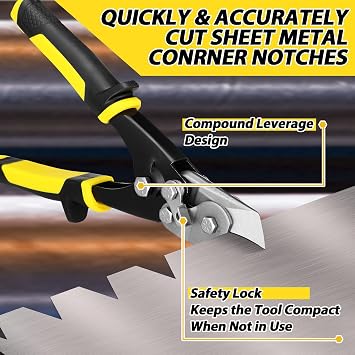 Sheet Metal Hand Notcher Sheet Metal V Notcher Tools Cuts 30 Degree V Notch Ductwork Notching Tool Tubing HVAC Tool for Ductwork Vinyl Siding and Seam Roofing