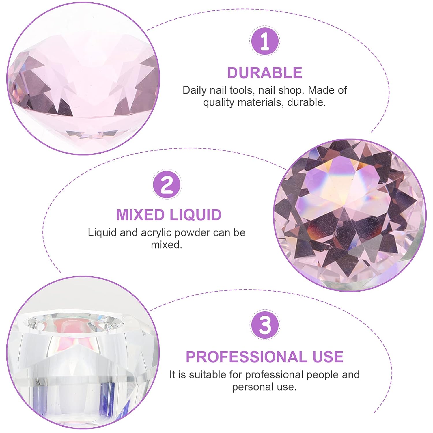 1pc Nail Art Crystal Cup Manicure Supplies Mixing Cups Nail Acrylic Powder Bowl Manicure Nail Art Bowl Nail Crystal Container Nail Liquid Bowl Manicure Powder Bowl