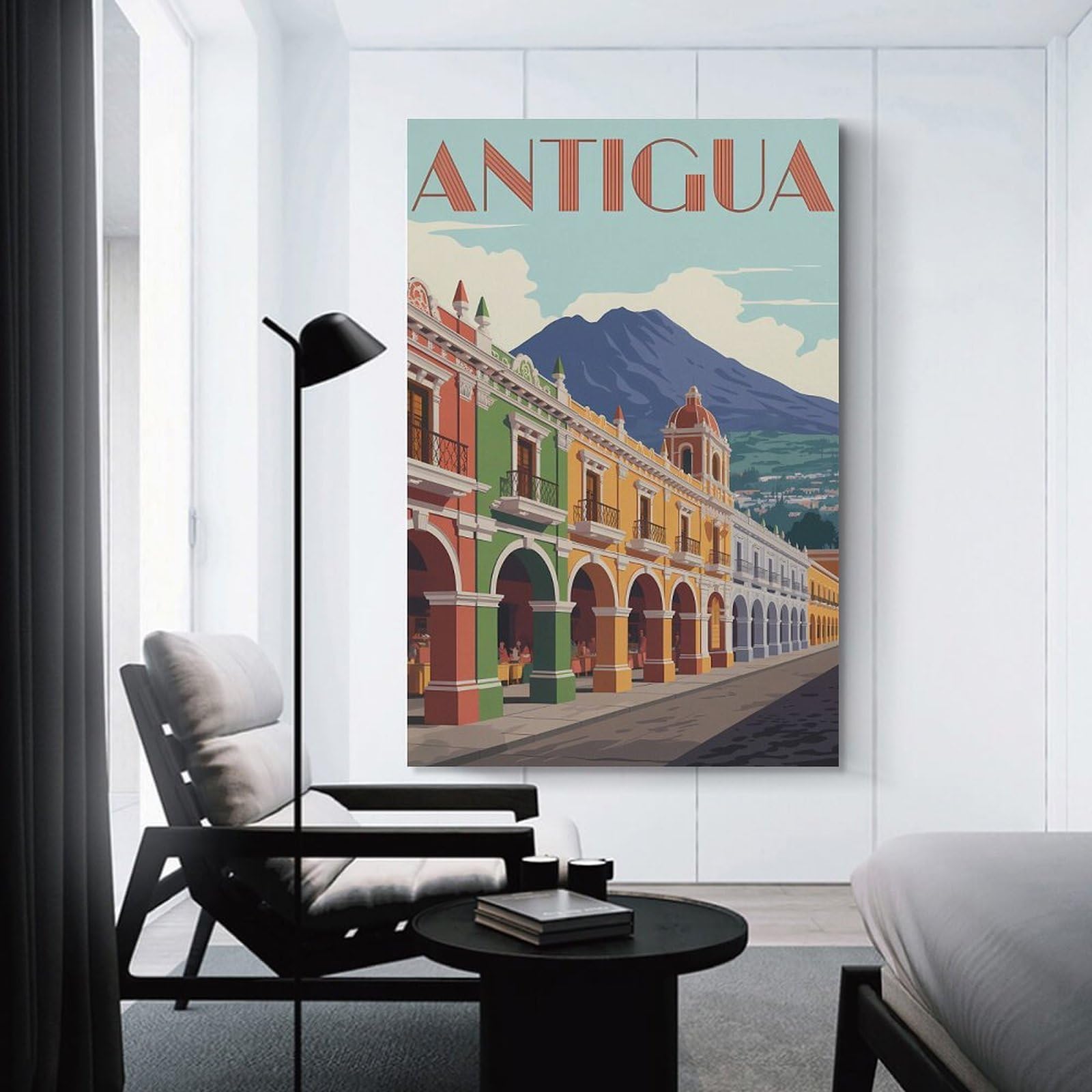 Junmoney Antigua Travel Home Decor Wall Art 20x30inch(50x75cm), for Art Walls, Layered Displays Or Homes, A Versatile Canvas Print for Layering