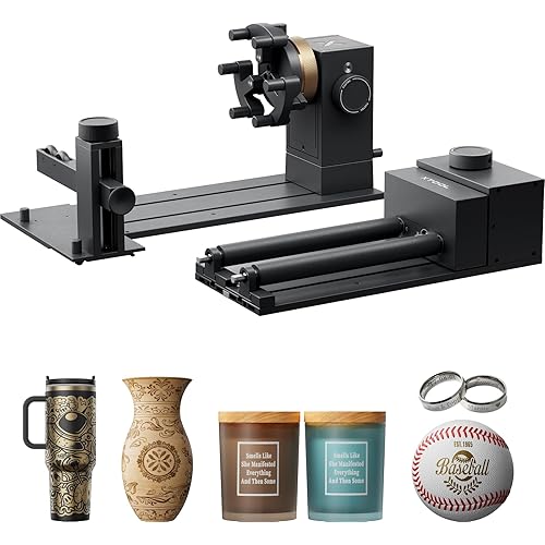 xTool RA3 World's First Smart MagSwap Rotary Attachment for xTool P3, F2 Laser Engraver, 360° LiDAR Mapping Alignment, Intelligent Rotary That Masters Engraving on Rings, Tumblers & Ornaments