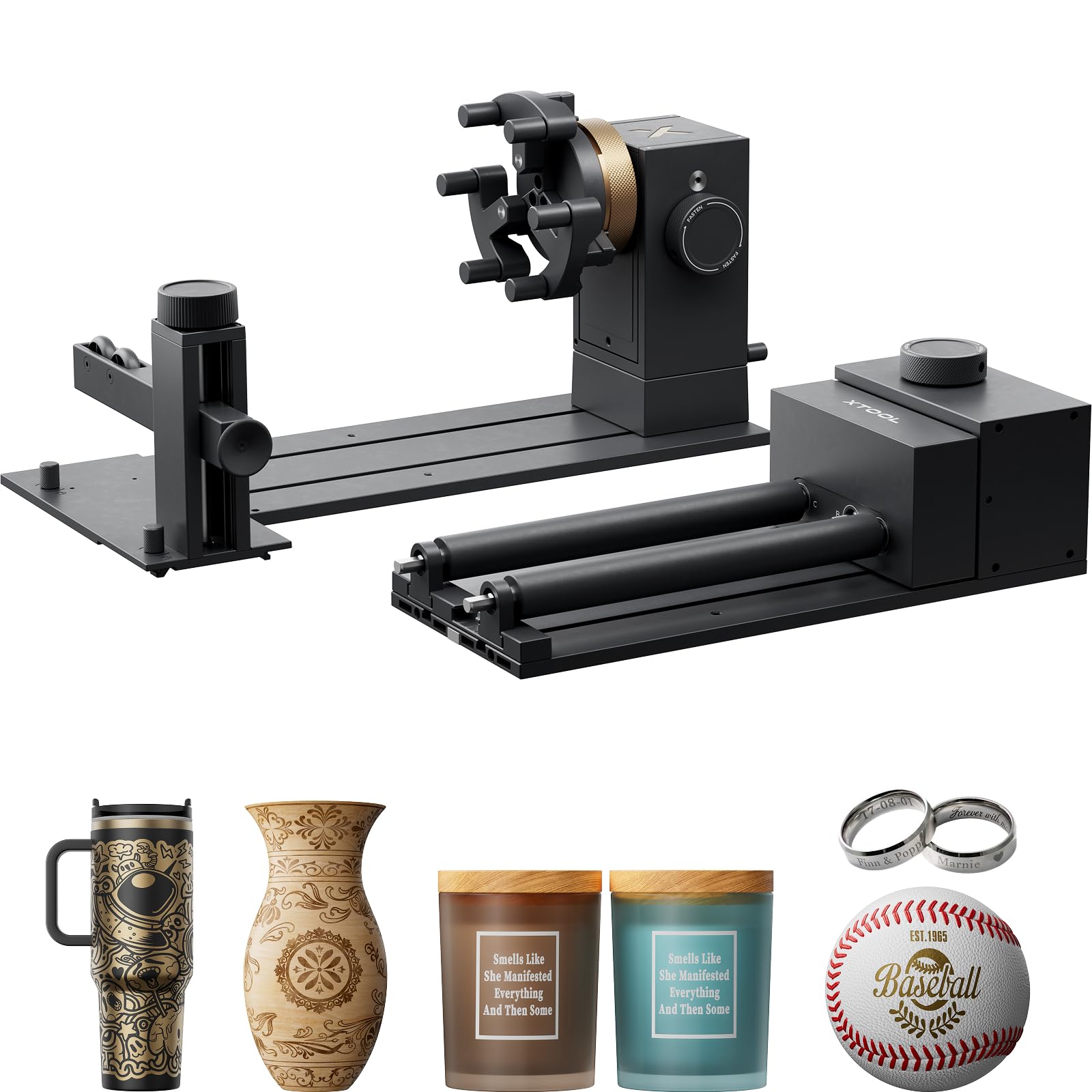 xTool RA3 World's First Smart MagSwap Rotary for xTool P3, F2 Ultra, F1 Ultra, F2 Laser Engraver, 360° LiDAR Mapping Alignment, Intelligent Rotary that Masters Engraving on Rings, Tumblers & Ornaments