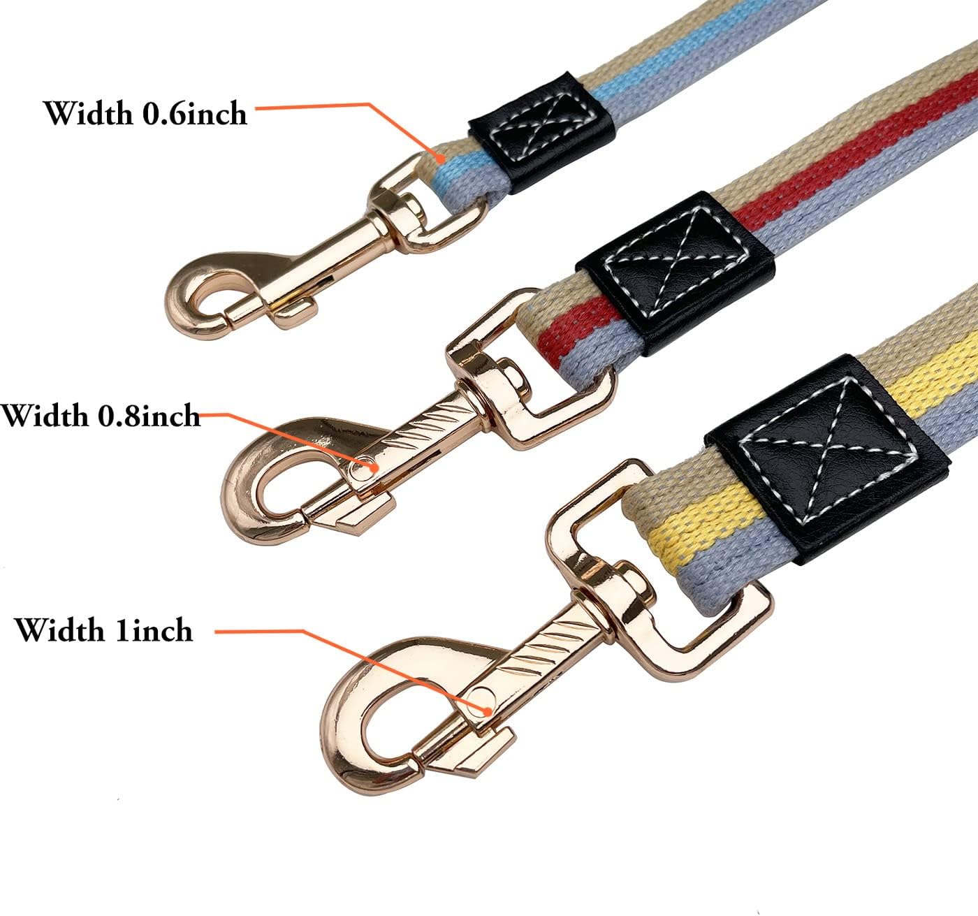 Soft Cotton Web Dog Leash Basic Training Walking Lead, 10FT Long, 0.6 Inch Wide Blue