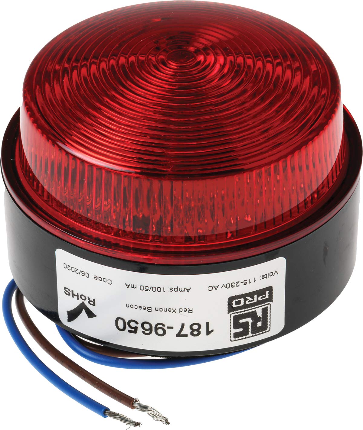 RS PRO Xenon Filament/Warnsummer Signalleuchte 230V ac Rot Bolzen, SMD, Ø 76 mm IP64 x 50 mm