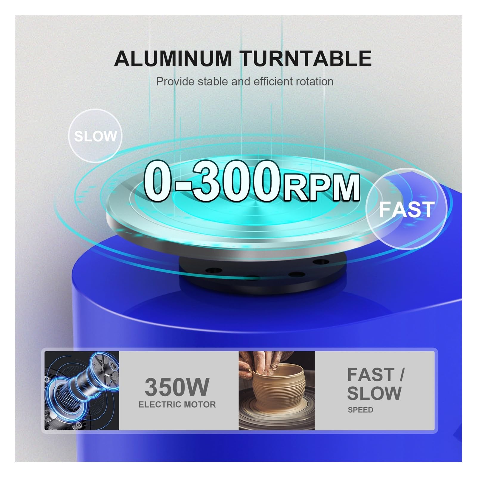 Torno de cerámica eléctrico sin escobillas de 350 W y 25 cm para estudiantes aficionados. Torno de cerámica eléctrico Ceic, herramienta de modelado con pedal, más potente y eficiente (Rosso X).