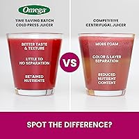Vista 9 de Omega Cold Press Juicer – Slow Masticating Hands Free Juicer Machine for Vegetables and Fruits with Wide Mouth Hopper for Whole Recipe Batch