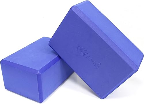 Sol Living Bloques de yoga, paquete de 2 cojines de yoga de espuma EVA de alta densidad, para estirar, pilates, meditación, equipo de ejercicio,