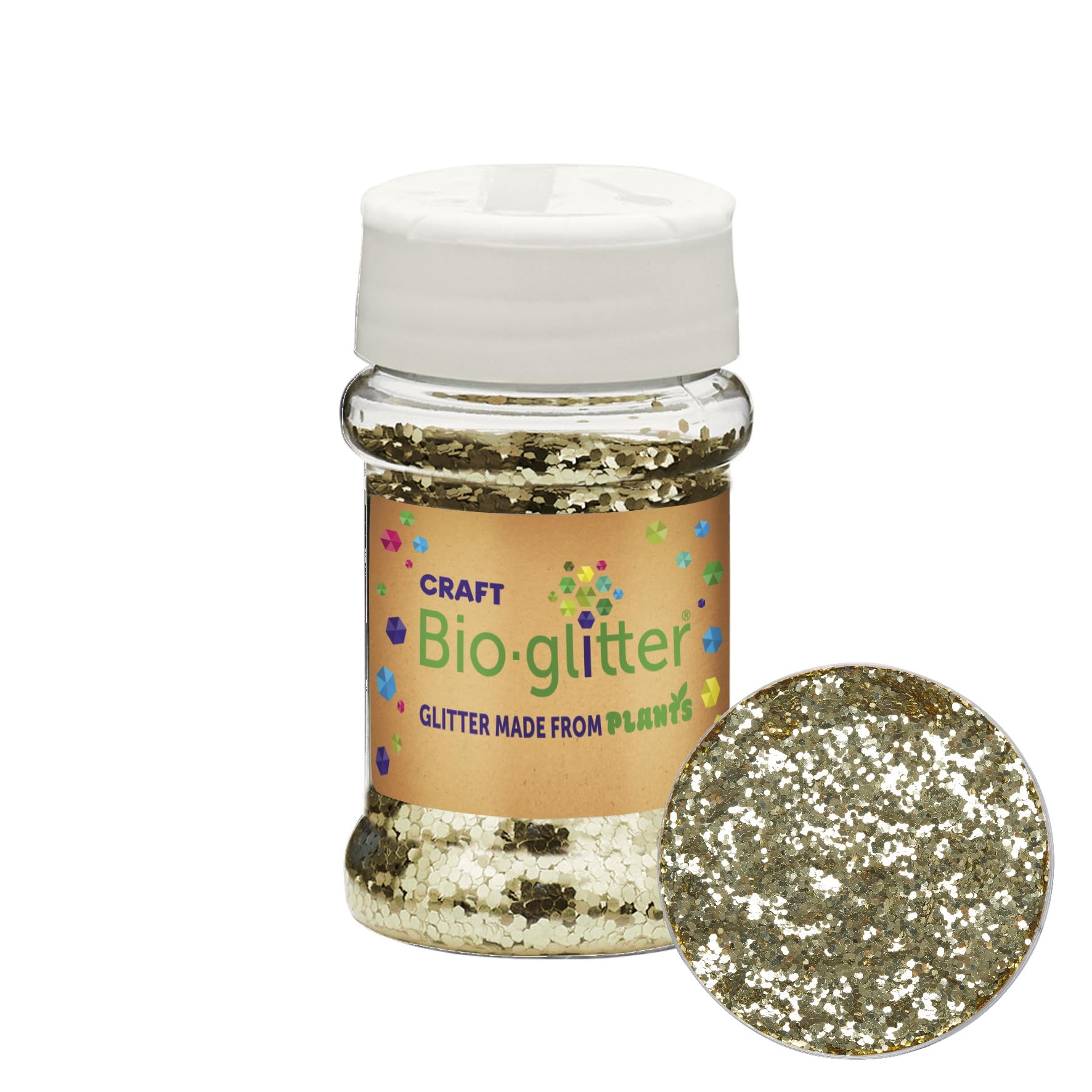 Craft Biodegradable Glitter, Chunky Glitter, Arts and Crafts for Kids, Card Making, Decorations, Candle Making, Eco-Friendly, Cruelty Free - Gold - 40g x 10