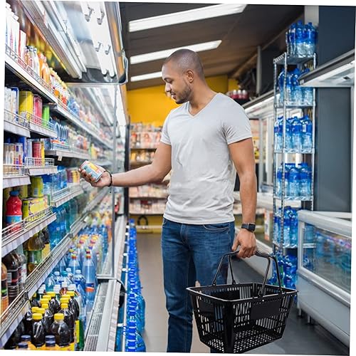 Miniatura 7 de Cesta de comestibles, cesta de cosecha, 1 unidad, cesta de compras de supermercado, barra de lazo para niños, cesta de cerveza de plástico, cesta de