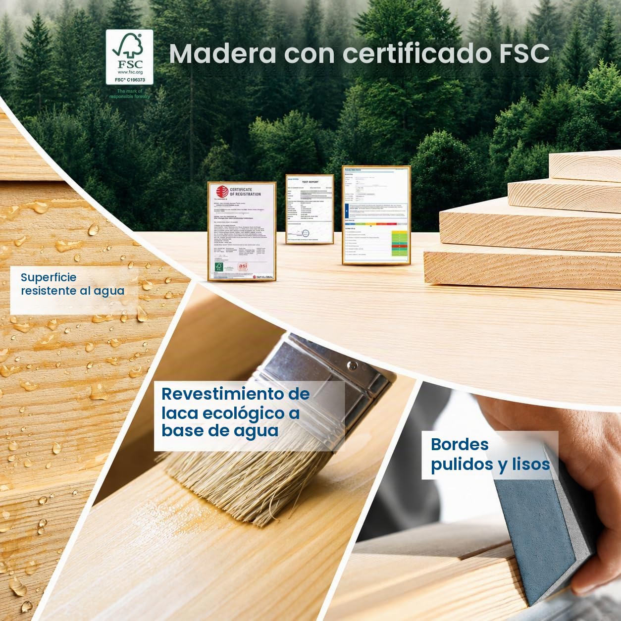Cocina de Juguete de Madera para Niños | Cocina Exterior Infantil BlueWood | Grifo Funcional, Fregadero Grande, Estantes y Accesorios | Juego Educativo al Aire Libre