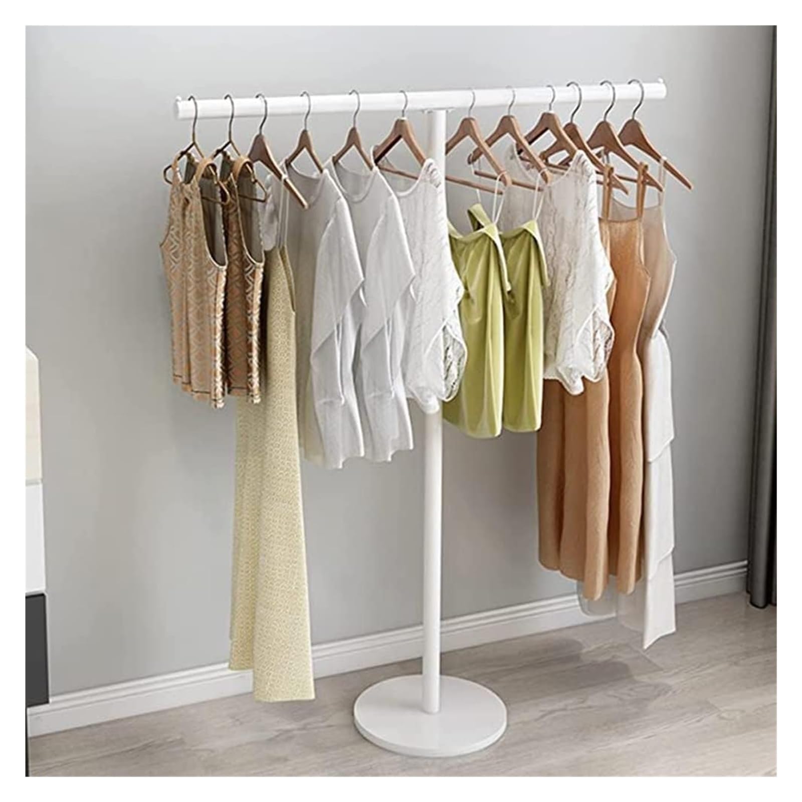 Portant à vêtements industriel en T idéal pour dressing et chambre moderne