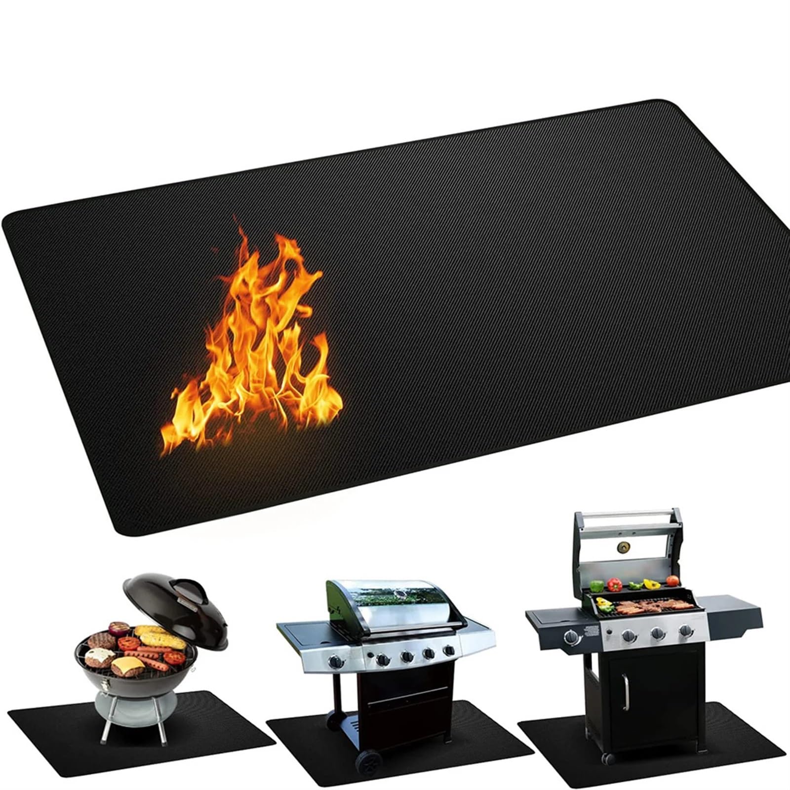 Alfombrillas para barbacoa Revestimientos for hornos, protectores antiadherentes reutilizables for la parte inferior de hornos eléctricos y a gas, alfombrillas resistentes al calor for parrillas(165cm