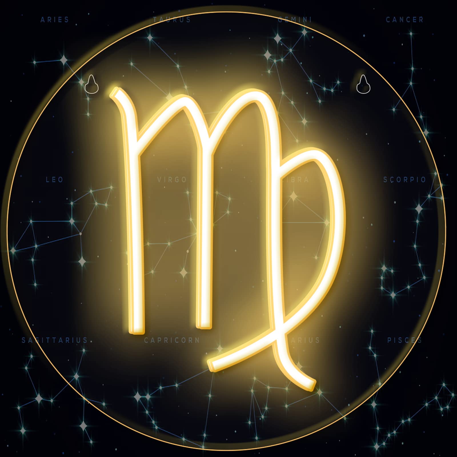 Zodiac Horoscope Neon Signs, Taurus Neon Light for Wall Decor, 12" Constellation LED USB Powered and Astrology Neon Signs for Baby Room, Bedroom, Living Room, Gift for Girls, Birthday Decoration