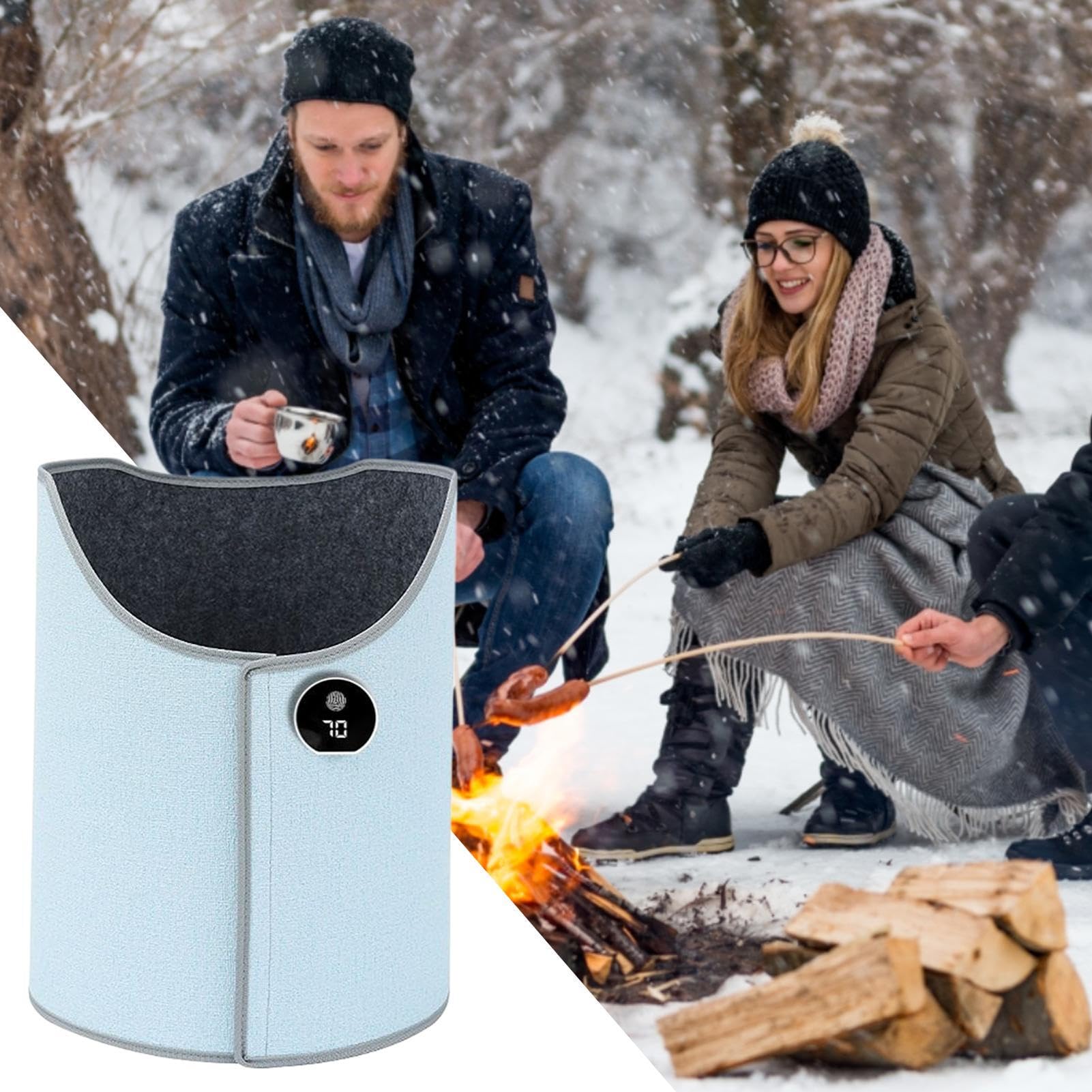 Scaldamuscoli Elettrico Pieghevole Con 5 Temperature E Timer – Scaldapiedi Per Sotto La Scrivania – Copertura 720° Rimovibile - 2