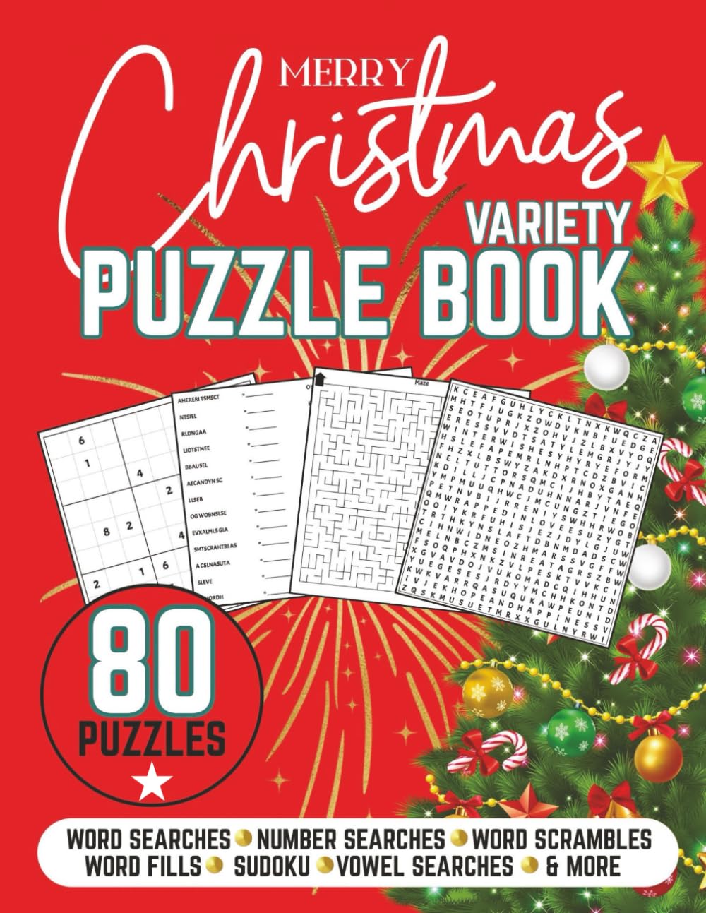 Christmas Variety Puzzle Book: 80 puzzles including word searches, mazes, word scrambles and lots more
