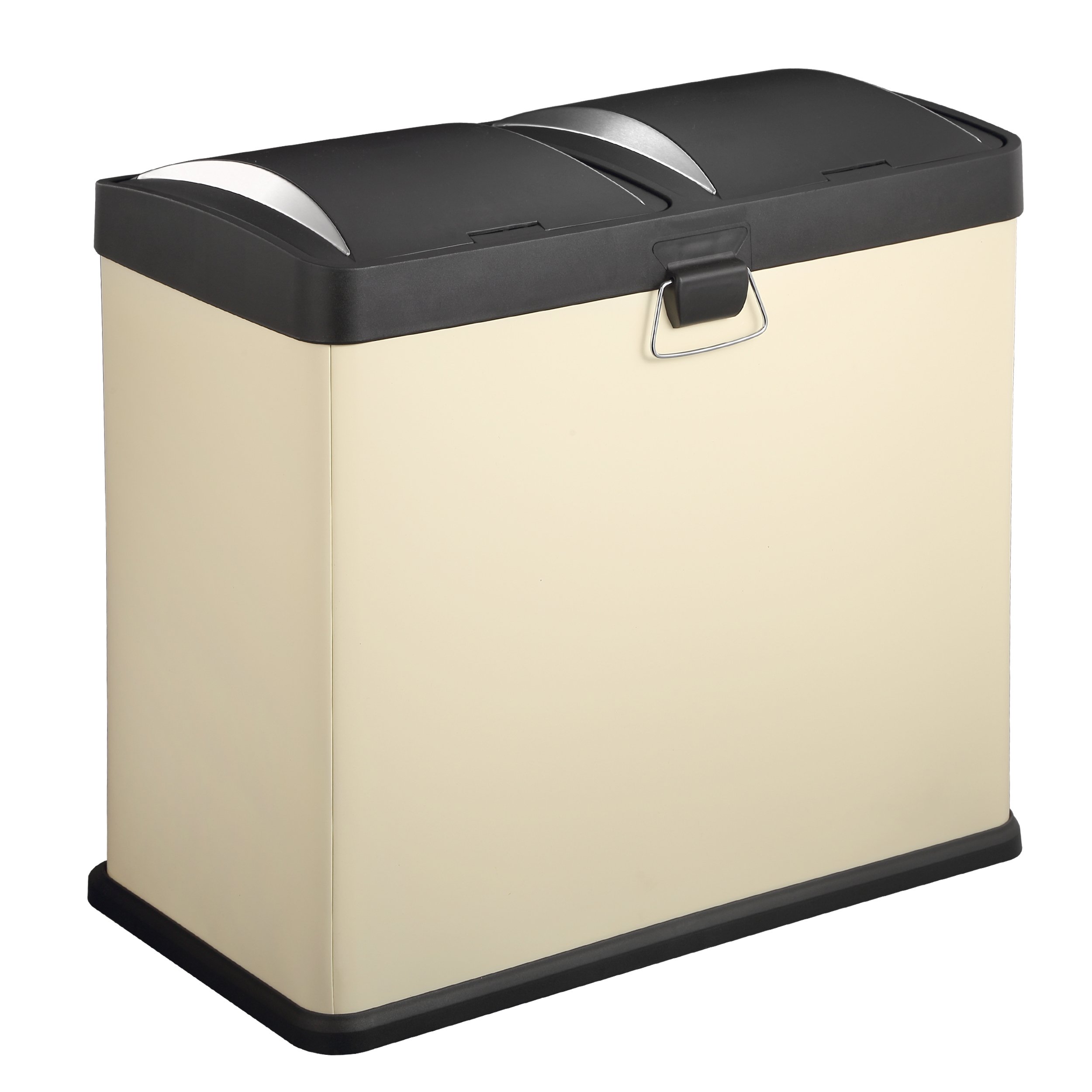 HARIMA Dual Recycling Bin 48L Cream Rubbish Bin Food Waste Pedal
