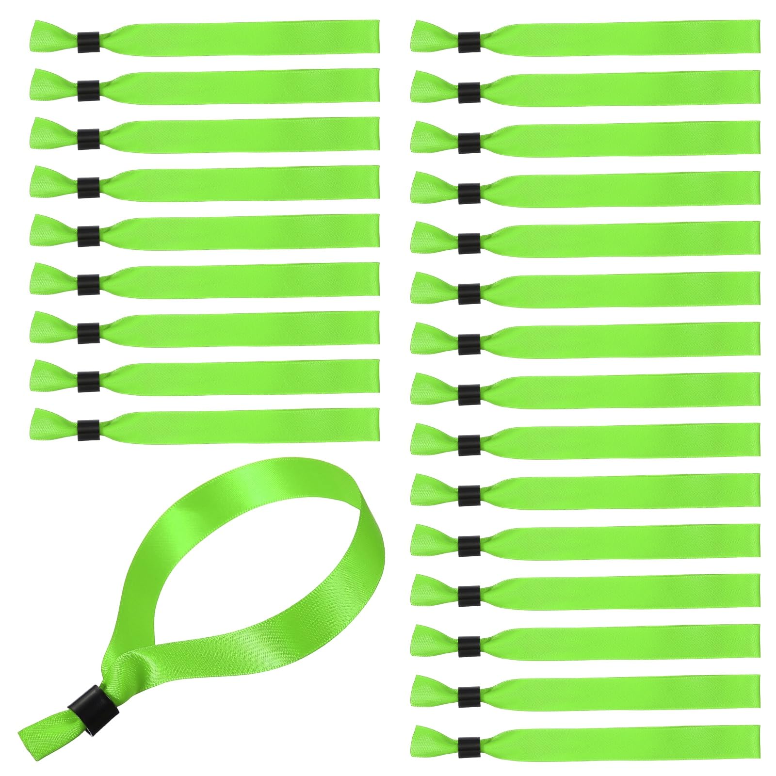 PATIKIL 25 Pcs Disposable Event Wristbands, 6.7 Inch Colored Wrist Bands Cloth Wristbands Events Bracelets for Event Party Club Entrance Concert Camp, Light Green
