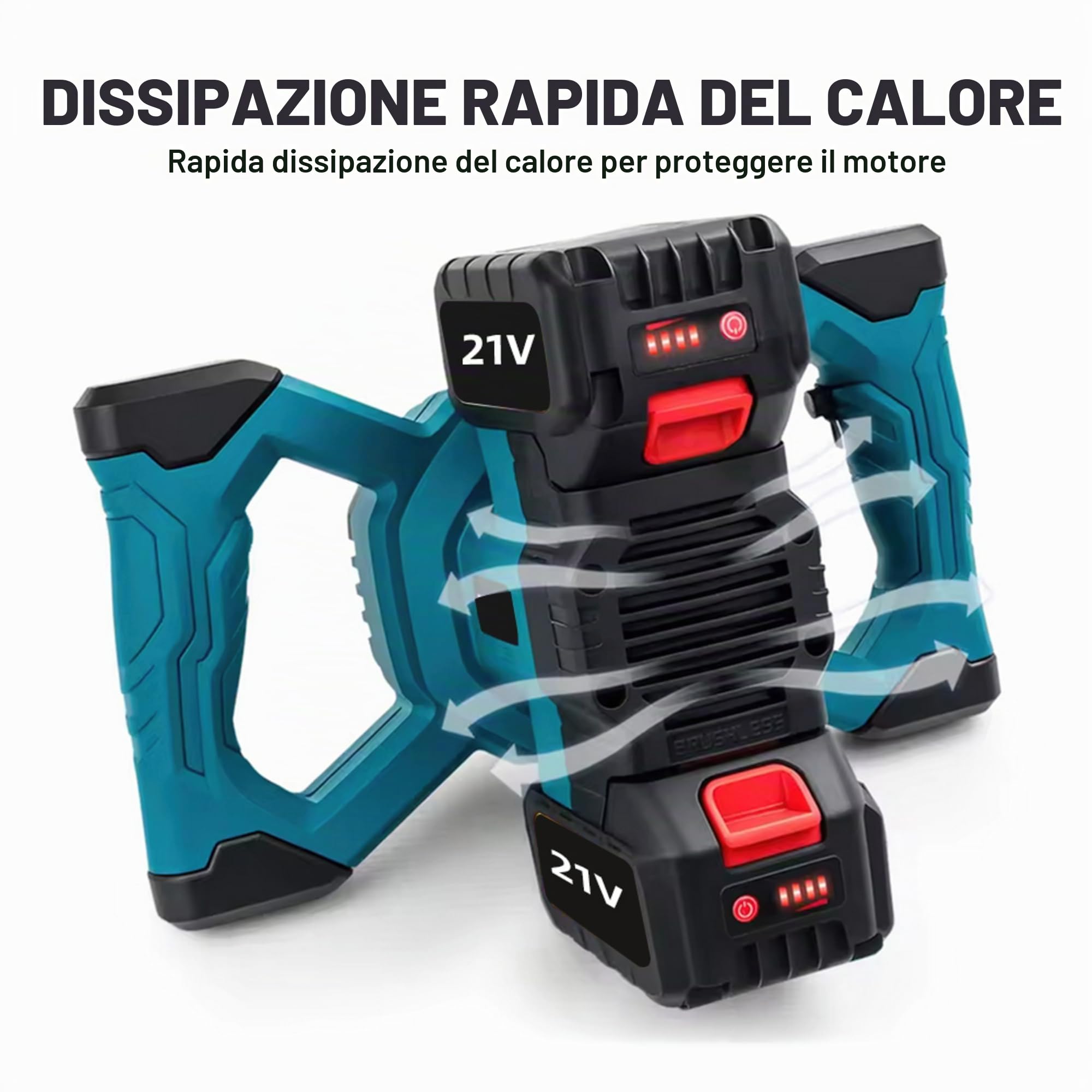 Agitatore per malta colorata a batteria, 24 V, senza spazzole, con attacco M14, 1700 W, 0-780 giri/min, 6 livelli regolabili, miscelatore industriale per materiali da costruzione in polvere (batteria